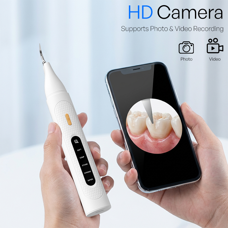 Teeth Whitening Mouthwash - カメラ付き視覚超音波歯クリーナー 5 モード電動歯科用スケーラー 6LED 歯石プラーク除去ツール歯のクリーニングツール