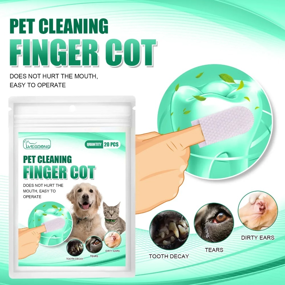 Teeth Whitening Mouthwash - 使い捨てペット用フィンガーコットウェットティッシュ 猫犬用歯磨き歯石除去剤 口腔耳ケア
