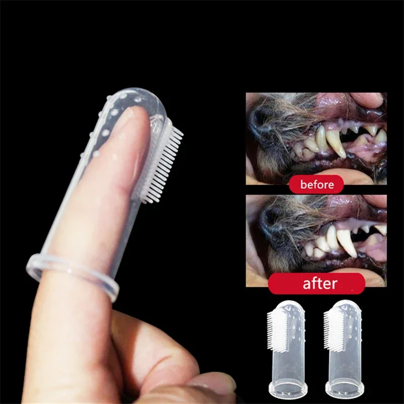 柔らかいシリコン製のペット用指歯ブラシ。テディベア犬用。口臭 - Teeth Whitening Mouthwash のレビューと価格