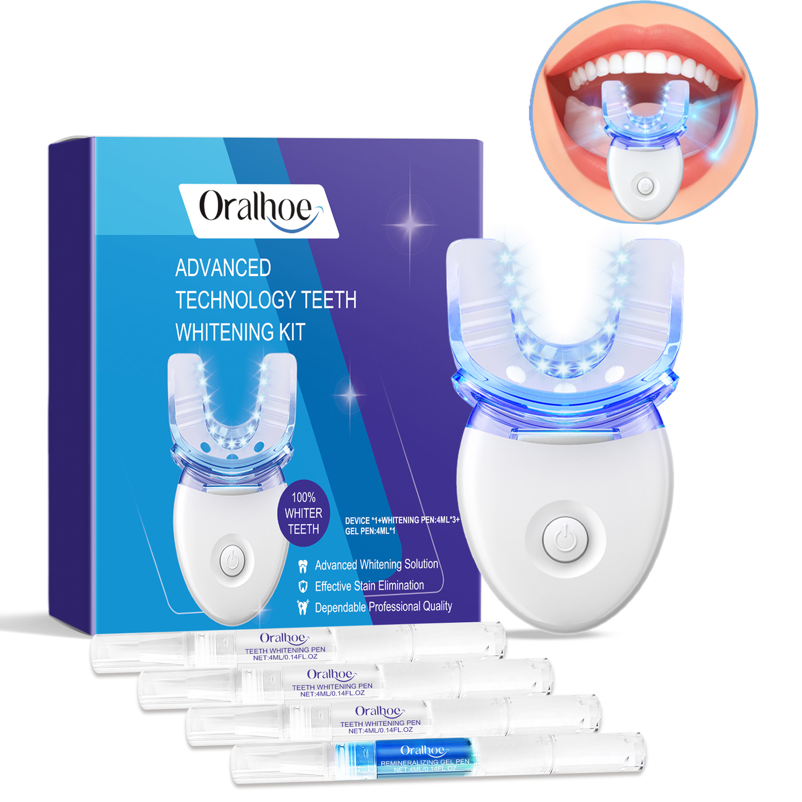 プロフェッショナルな歯のホワイトニングLEDライトキット、4 - Teeth Whitening Mouthwash のレビューと価格
